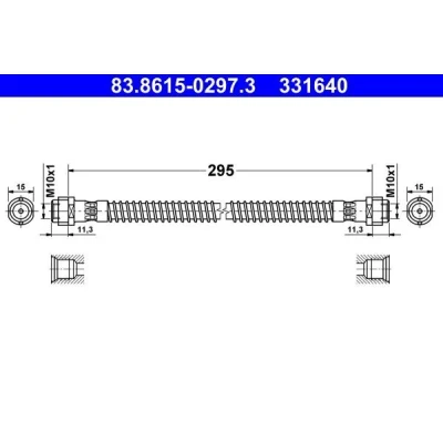 Imagem de ATE 83.8615 0297.3 Mangueira de Travão 295mm