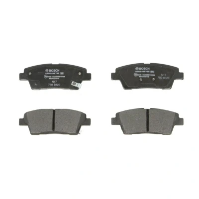 Imagem de BOSCH 0 986 494 766 Jogo de pastilhas para travão disco Baixo teor metálico com avisador sonoro desgaste chapa anti ruído