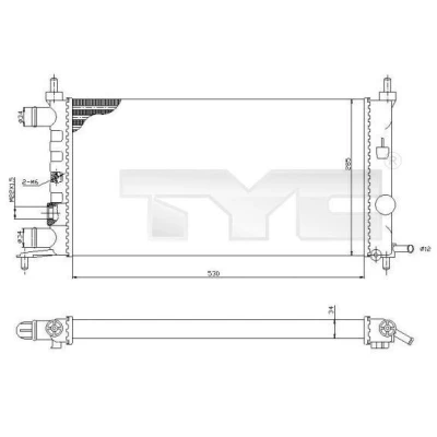 Imagem de TYC 725 0025 R Radiador, arrefecimento do motor OPEL: Corsa B Hatchback