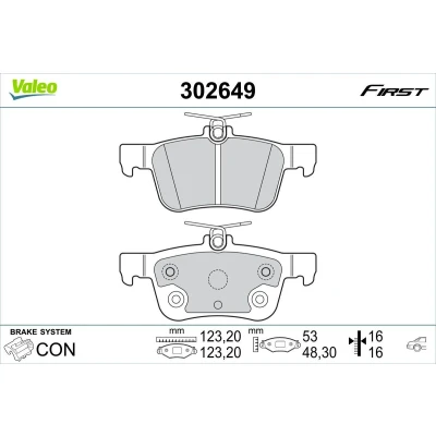 Imagem de VALEO 302649 Jogo de pastilhas para travão disco Eixo traseiro excl. contacto aviso desgaste com chapa anti ruído FORD: S Max Mk2