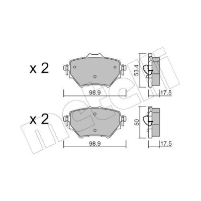 Imagem de METELLI 22 0987 0 Jogo de pastilhas para travão disco excl. contacto aviso desgaste PEUGEOT: 308 SW 2, II Hatchback, 3008 SUV