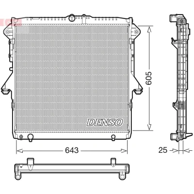 Imagem de DENSO DRM10119 Radiador, arrefecimento do motor 605 659 25