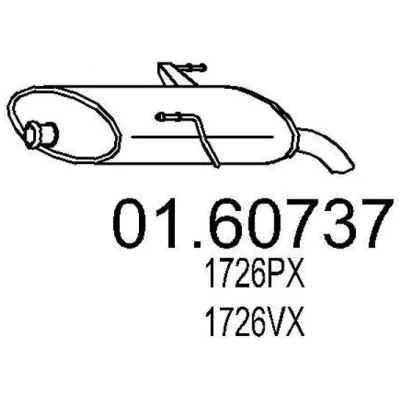 Imagem de MTS 01.60737 Panela de escape traseira 650 PEUGEOT: 206 SW