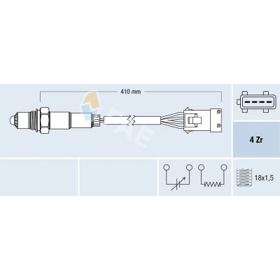Imagem de FAE 77432 Sonda lambda com aquecimento verde CITROËN: C3 I Hatchback, II, C2 PEUGEOT: 207 SW