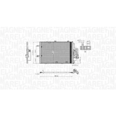 Imagem de MAGNETI MARELLI 350203770000 Condensador com secador 565x380x16 380mm 565mm 16mm OPEL: Combo C Van / Carrinha