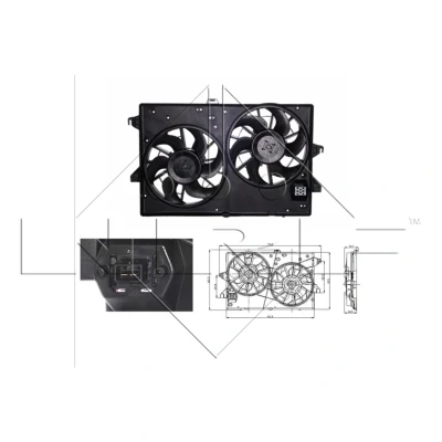 Imagem de NRF 47003 ventilador de radiador 300 12 310/310 com estrutura do (caixilho), resistência carga