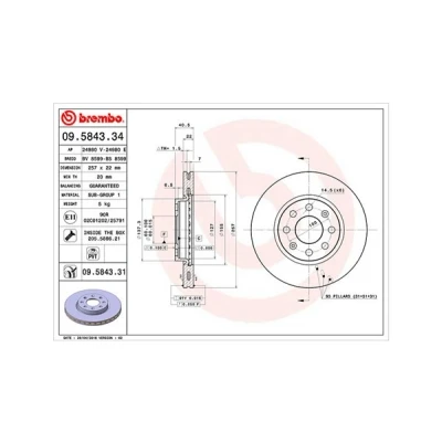 Imagem de MAGNETI MARELLI 360406024300 Disco de travão 257, 257 22 4 60 ventilação interior com lâminas em forma lágrima parafusos