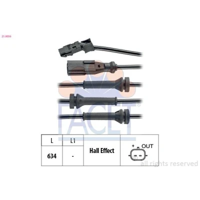Imagem de FACET 21.0056 Sensor de ABS Made in Italy OE Equivalent 634mm RENAULT: Clio III Grandtour