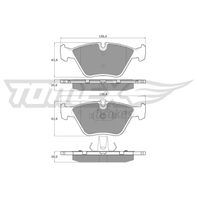 Imagem de TOMEX brakes TX 13 20 Jogo de pastilhas para travão disco Eixo dianteiro preparado indicador aviso desgaste BMW: 3 Sedan, Touring