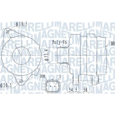 Imagem de MAGNETI MARELLI 063732142010 Alternador 14V 100A CHEVROLET: Aveo Sedan