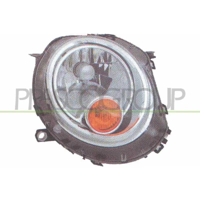 Imagem de PRASCO MN3084803 Farol Principal à direita H4 amarelo para circulação pela com motor elétrico de regulação do alcance dos faróis