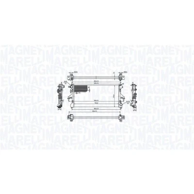 Imagem de MAGNETI MARELLI 350213214900 Radiador, arrefecimento do motor 780mm 368mm 34mm Aletas de refrigeração unidas mecanicamente