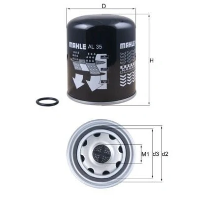 Imagem de MAHLE ORIGINAL AL 35 Cartucho de secador ar, sistema ar comprimido