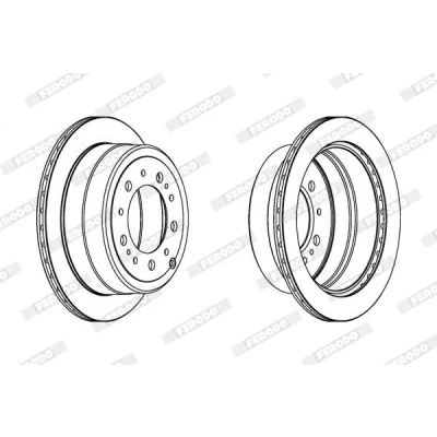Imagem de FERODO PREMIER DDF1597C 1 Disco de travão 329 18 5 ventilado revestido sem parafusos TOYOTA: Land Cruiser 100