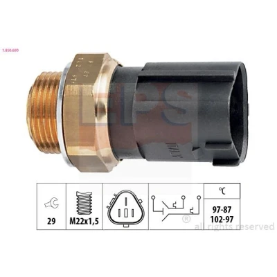 Imagem de EPS 1.850.690 Interruptor de temperatura, ventilador do radiador M22x1,5 Made in Italy OE Equivalent VOLKSWAGEN: Golf 4, Polo IV Hatchback