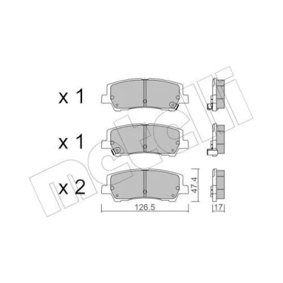 Imagem de METELLI 22 1184 0 Jogo de pastilhas para travão disco com avisador sonoro desgaste FORD USA: Mustang Mk6 Coupe, Cabrio