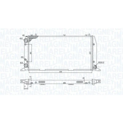 Imagem de MAGNETI MARELLI 350213188700 Radiador, arrefecimento do motor 590 322 34 Aletas de refrigeração unidas mecanicamente AUDI: 80 B3, B4 Avant