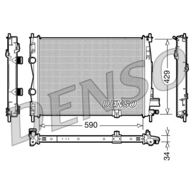 Imagem de DENSO DRM46018 Radiador, arrefecimento do motor Alumínio 590 429 34 NISSAN: Qashqai / Qashqai+2 I