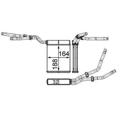 Imagem de MAHLE ORIGINAL AH 199 000S Radiador Quente MAZDA: 3 Hatchback, FORD: Focus 2