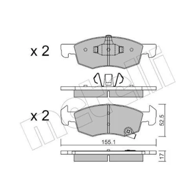 Imagem de METELLI 22 1034 0 Jogo de pastilhas para travão disco com avisador sonoro desgaste OPEL: Corsa E Hatchback