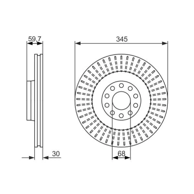 Imagem de BOSCH 0 986 479 589 Disco de travão 345 30 10 112 ventilado revestido alto carbono