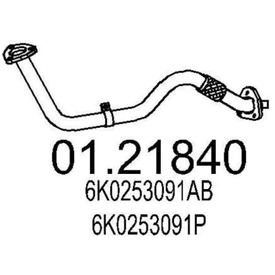 Imagem de MTS 01.21840 Tubo de escape 850 à frente para a panela central SEAT: Ibiza 2
