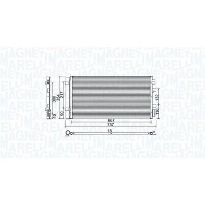 Imagem de MAGNETI MARELLI 350203762000 Condensador com secador 667x354x16 354mm 667mm 16mm RENAULT: MEGANE 3 Grandtour, 3, SCENIC