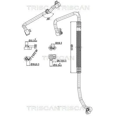 Imagem de TRISCAN 9010 29029 Conduta de alta/baixa pressão, ar condicionado do compressor para o condensador