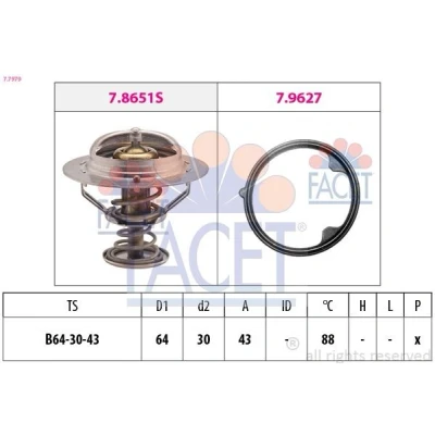 Imagem de FACET 7.7979 Termóstato, líquido de refrigeração 88oC 64mm com junta
