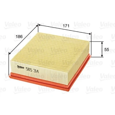 Imagem de VALEO 585314 Filtro de ar 55 171 186 Cartucho filtrante SUZUKI: SX4 I Hatchback