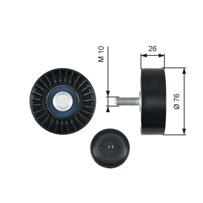 Imagem de GATES T36485 Polia de Desvio FleetRunner Micro V Stretch Fit SEAT: Ibiza 4, Leon II Hatchback