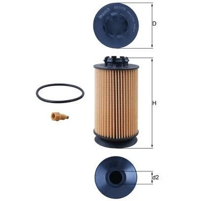 Imagem de MAHLE ORIGINAL OX 1175D Filtro de óleo Cartucho filtrante