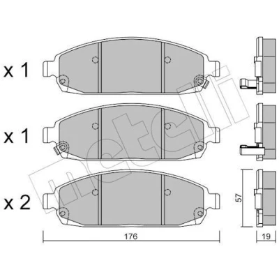 Imagem de METELLI 22 0719 0 Jogo de pastilhas para travão disco com avisador sonoro desgaste JEEP: GRAND CHEROKEE 4, 3, Commander