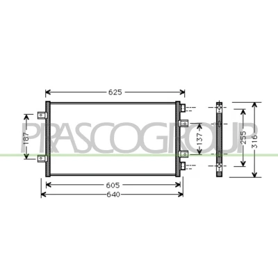 Imagem de PRASCO FT133C004 Condensador 15 Alumínio 670 FIAT: Punto II Hatchback