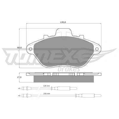 Imagem de TOMEX brakes TX 13 45 Jogo de pastilhas para travão disco Eixo dianteiro incl. contacto aviso desgaste com acessórios