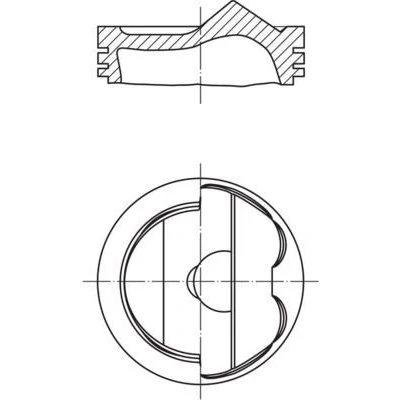 Imagem de MAHLE ORIGINAL 028 PI 00124 000 Pistão 84,5 para cilindro 1 3 com suporte de segmentos, sem canal refrigeração