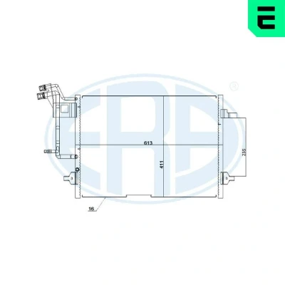 Imagem de ERA 667216 Condensador sem secador 613mm AUDI: A4 B5 Avant, B6 Sedan, VOLKSWAGEN: Passat GP Variant