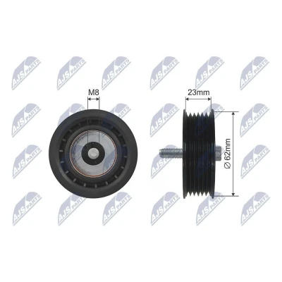 Imagem de NTY RNK ME 024 Polia de desvio/de guia, correia trapezoidal 62mm MERCEDES BENZ: Classe E Sedan