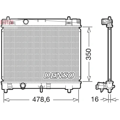 Imagem de DENSO DRM50103 Radiador, arrefecimento do motor 479 349 16 TOYOTA: Yaris I Hatchback, II III Hatchback
