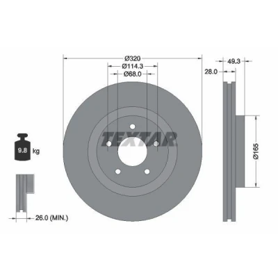Imagem de TEXTAR 92299403 Disco de travão