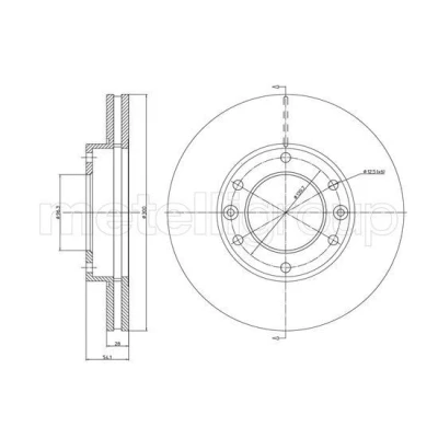 Imagem de METELLI Disco de travão 300,0mm 28,0mm 6 ventilado 23 1174C Discos