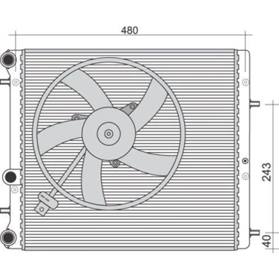 Imagem de MAGNETI MARELLI 350213851000 Radiador, arrefecimento do motor 430 415 23 Aletas de refrigeração unidas mecanicamente VOLKSWAGEN: Polo IV Hatchback