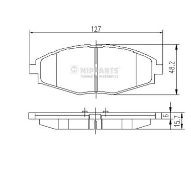 Imagem de NIPPARTS J3600909 Jogo de pastilhas para travão disco Eixo dianteiro não preparado indicador aviso desgaste CHEVROLET: Matiz