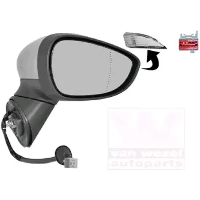 Imagem de Espelho retrovisor Van Wezel 1801808 à direita com subcapa completo, não esférico, para regulação eléctrica dos espelhos, aquecível