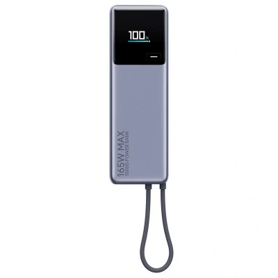 Imagem de Xiaomi 165W Power Bank 10000mAh com cabo integrado cinza