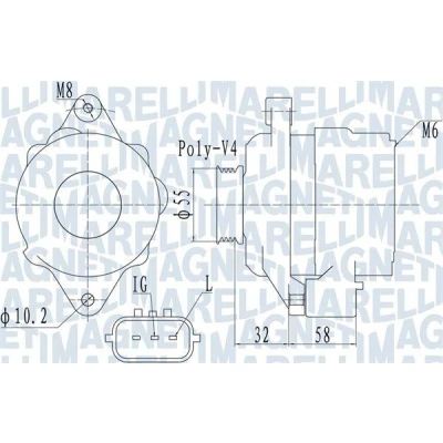 Imagem de RIVOLV Alternador 12V 75A 54,5mm RIV600520