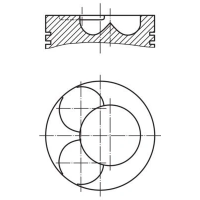 Imagem de MAHLE ORIGINAL 028 06 02 Pistão 81,51mm para o cilindro 1, 2, 1 2 com suporte de segmentos, canal refrigeração