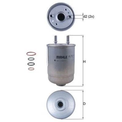 Imagem de MAHLE ORIGINAL KL 752/5D Filtro de Combustível dos tubos 10 10,0 RENAULT: MEGANE 3 Grandtour, 3, Coupe