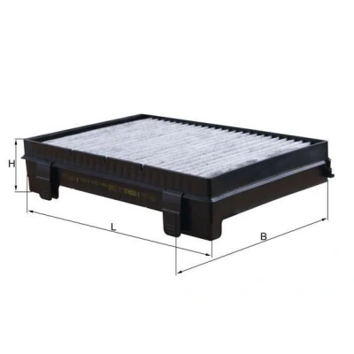 Imagem de MAHLE ORIGINAL LAK 1565 Filtro, ar do habitáculo Filtro de carvão ativado 266mm 171mm 54mm