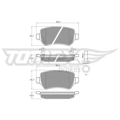 Imagem de TOMEX brakes TX 12 97 Jogo de pastilhas para travão disco Eixo traseiro com avisador sonoro desgaste OPEL: Astra H Hatchback, Caravan